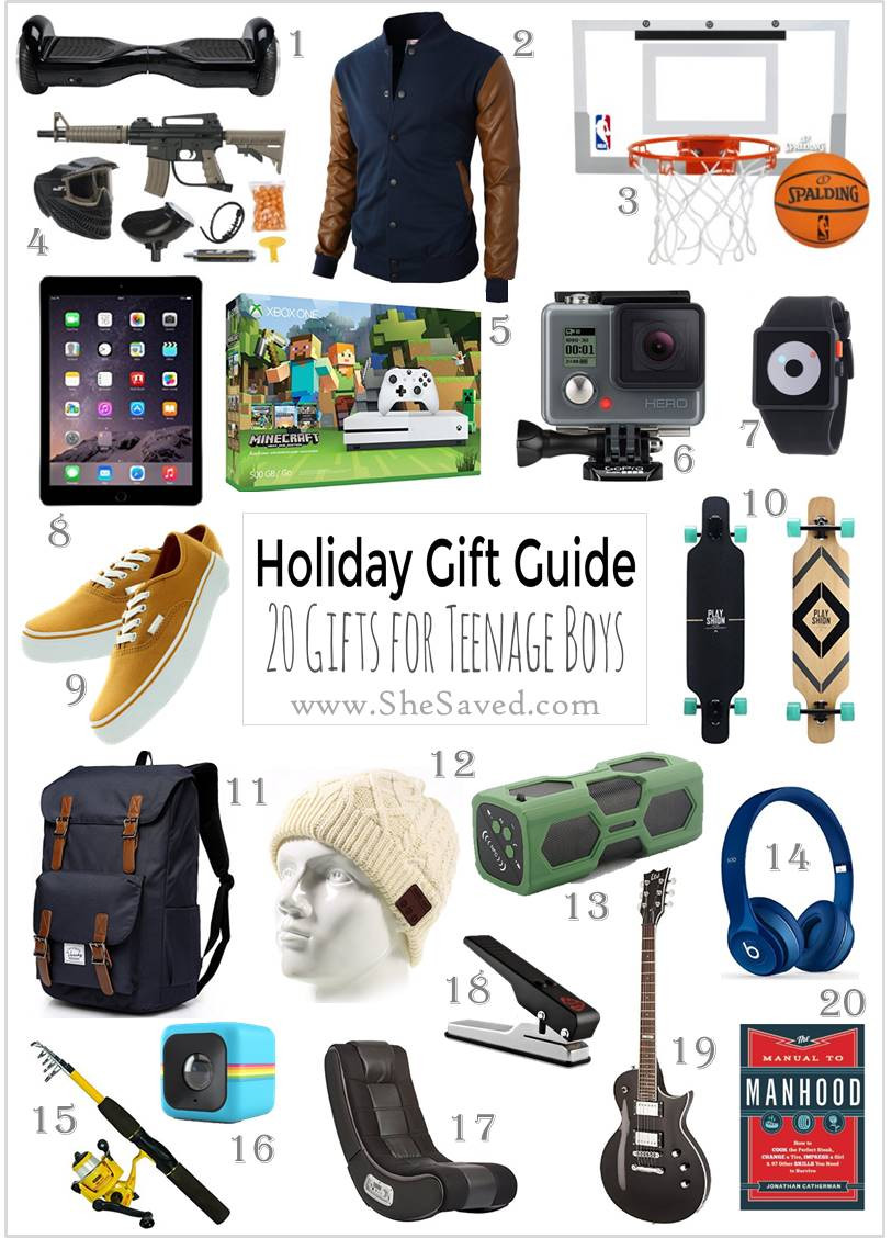 Boys Gift Ideas
 HOLIDAY GIFT GUIDE Gifts for Teen Boys SheSaved