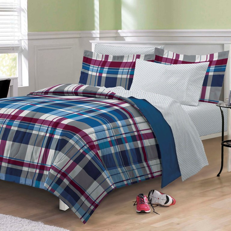 Boys Twin Bedroom Set
 NEW Varsity Plaid Teen Boys Bedding forter Sheet Set