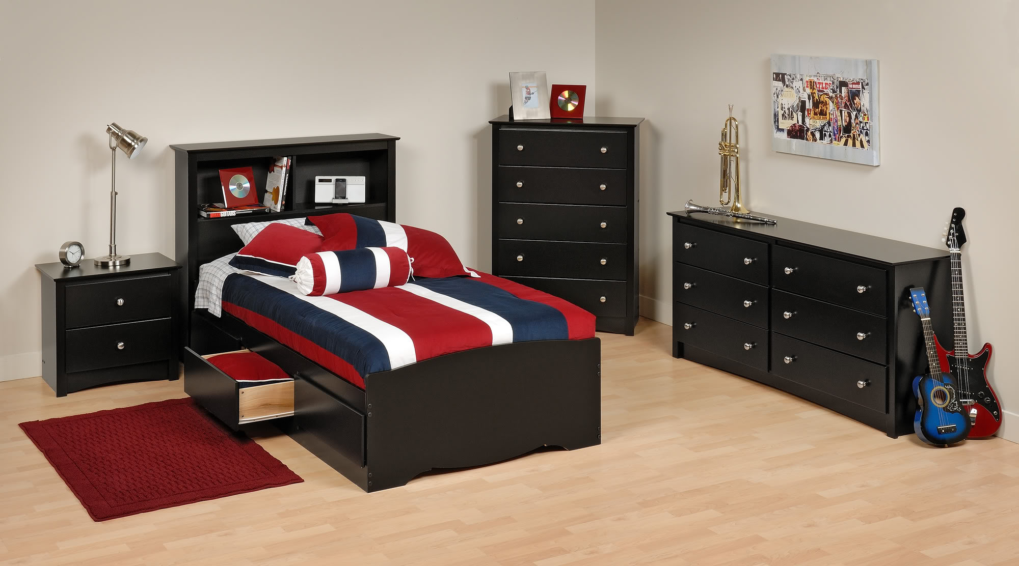 Boys Twin Bedroom Set
 Prepac Black Sonoma Twin Bedroom Set by OJ merce $6 99