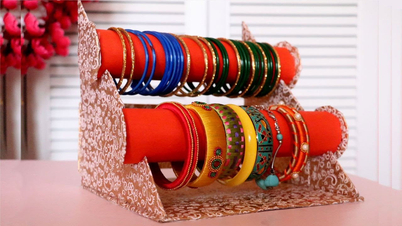 Bracelet Organizer DIY
 Cardboard Crafts DIY Bangle Stand