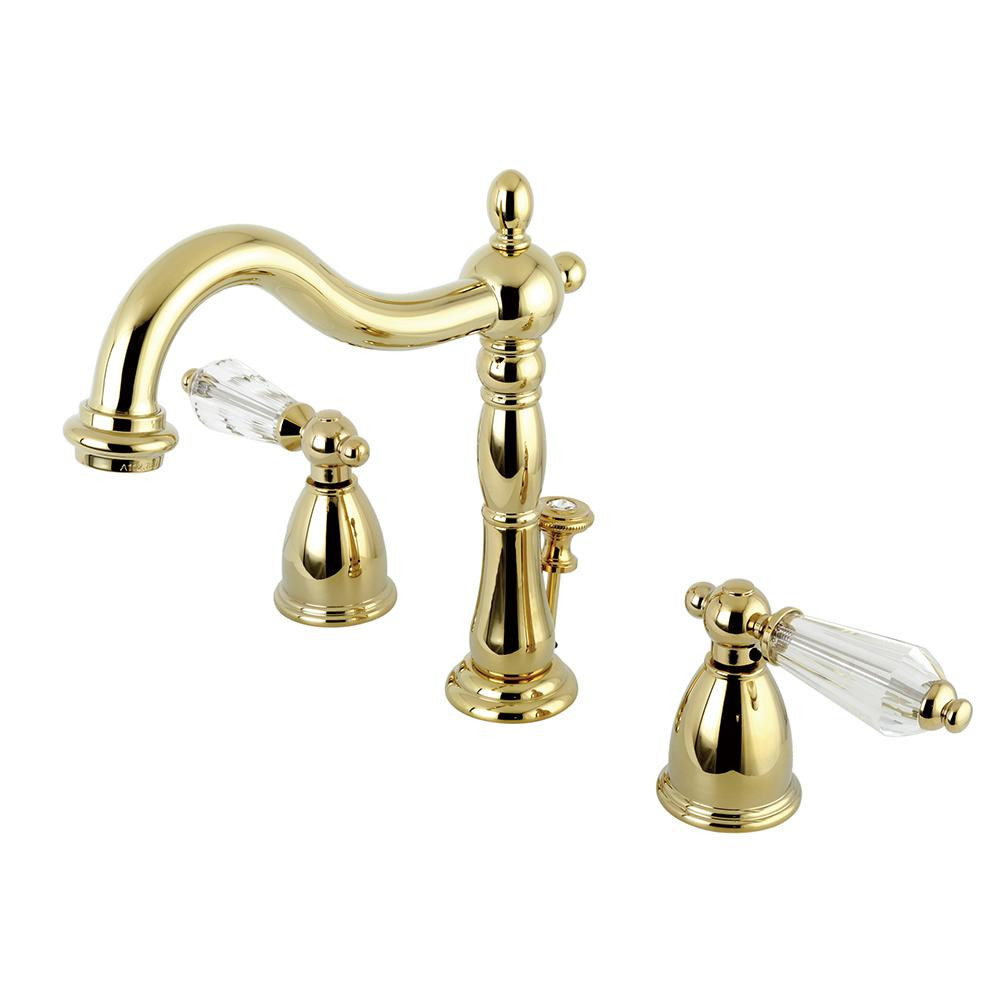 Brass Widespread Bathroom Faucet
 Kingston Brass Victorian Crystal 8 in Widespread 2 Handle