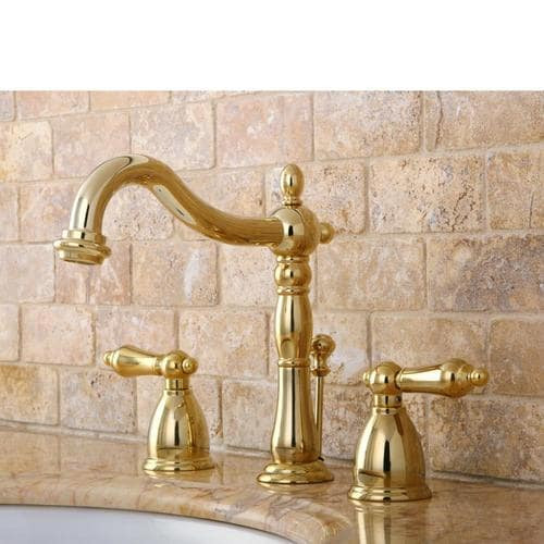 Brass Widespread Bathroom Faucet
 Kingston Brass Vintage Polished Brass 2 handle Widespread