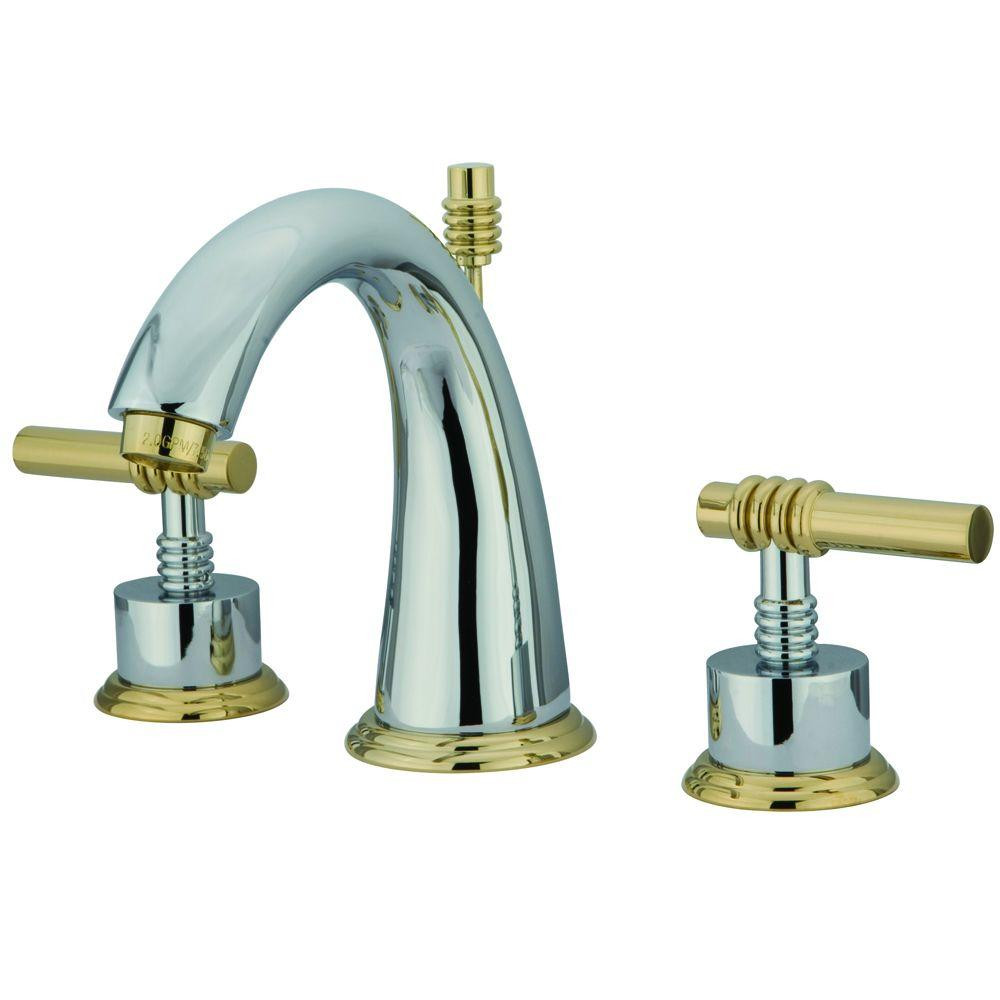 Brass Widespread Bathroom Faucet
 Kingston Brass Milano 8 in Widespread 2 Handle Mid Arc