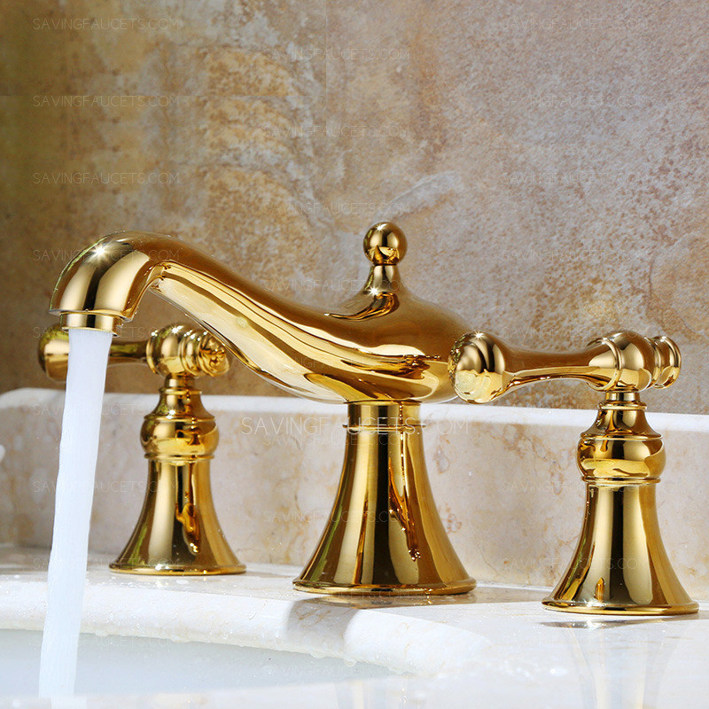 Brass Widespread Bathroom Faucet
 Vintage Polished Brass Finish Widespread Bathroom Sink