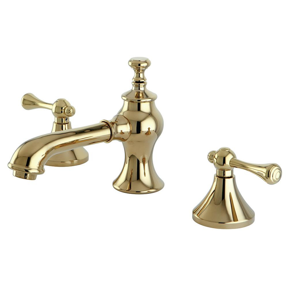 Brass Widespread Bathroom Faucet
 Kingston Brass English Lever 8 in Widespread 2 Handle Mid