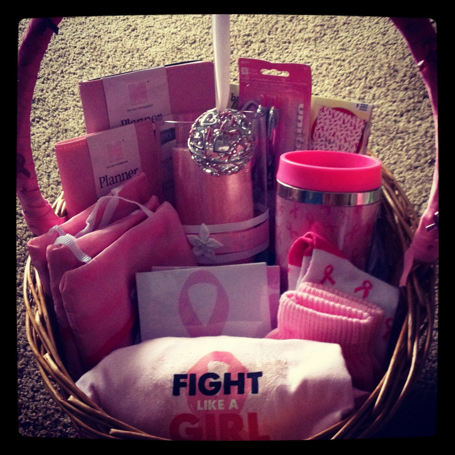Breast Cancer Gift Basket Ideas
 Breast cancer awareness basket