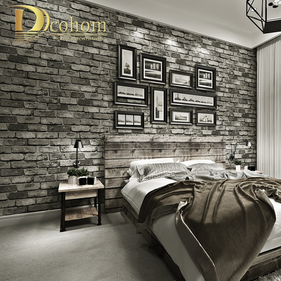 Brick Wallpaper Bedroom
 Modern Vintage Brick Textured Wallpaper For Walls Decor