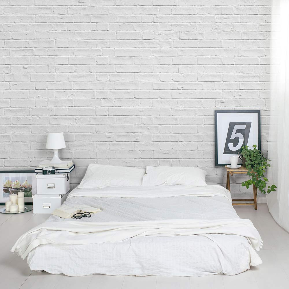 Brick Wallpaper Bedroom
 White Brick Wall Mural Brick Wall Decal