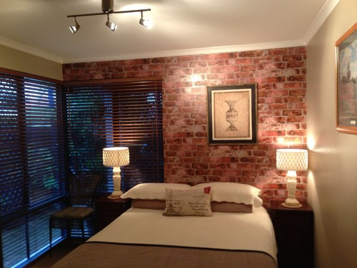 Brick Wallpaper Bedroom
 Faux Brick Wallpaper In Bedroom and Living Room