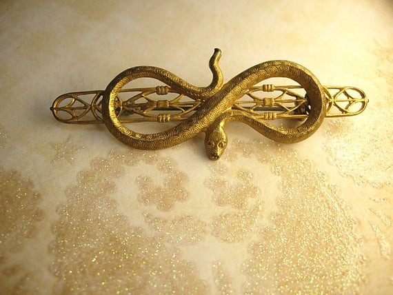 Brooches Aesthetic
 Antique snake brooch Victorian serpent aesthetic movement