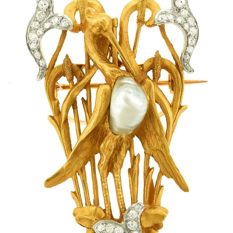 Brooches Aesthetic
 Antique French Naturalist Aesthetic Gold Brooch at 1stdibs