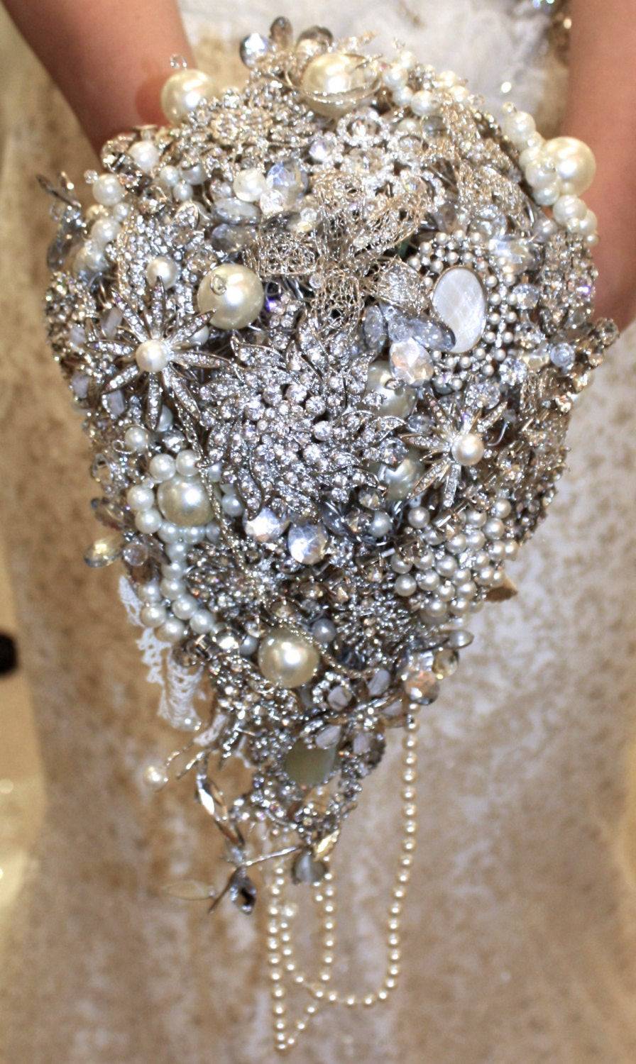 Brooches Bouquet
 cascading brooch bouquet bridal brooch by