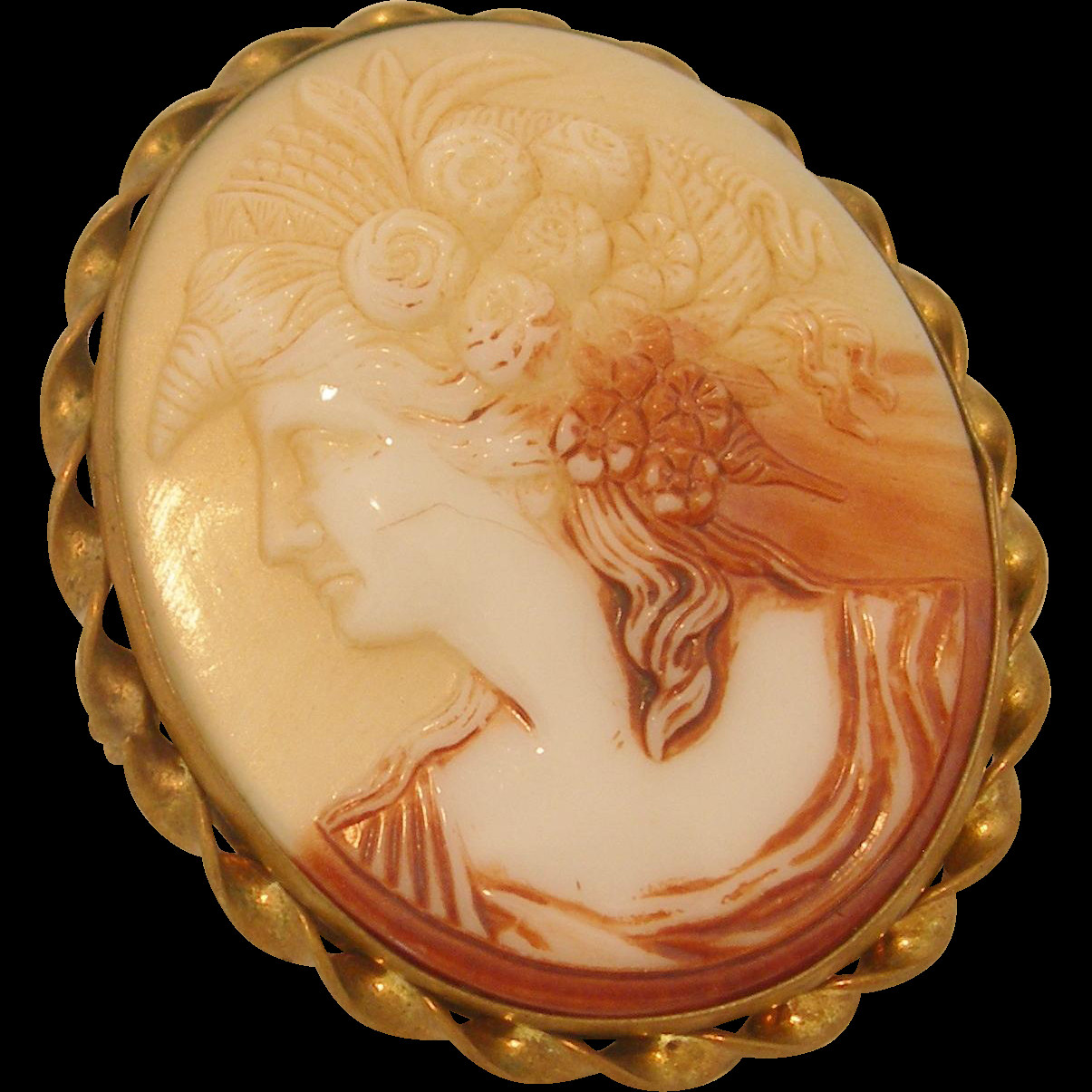 Brooches Ceramic
 Vintage Ceramic Cameo Brooch from dorothysbling on Ruby Lane