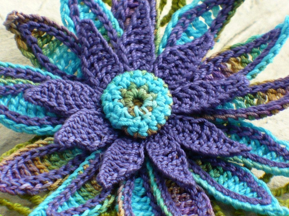 Brooches Crochet
 Crochet Brooch Fiber Brooch Irish Crochet Pin Daisy Brooch