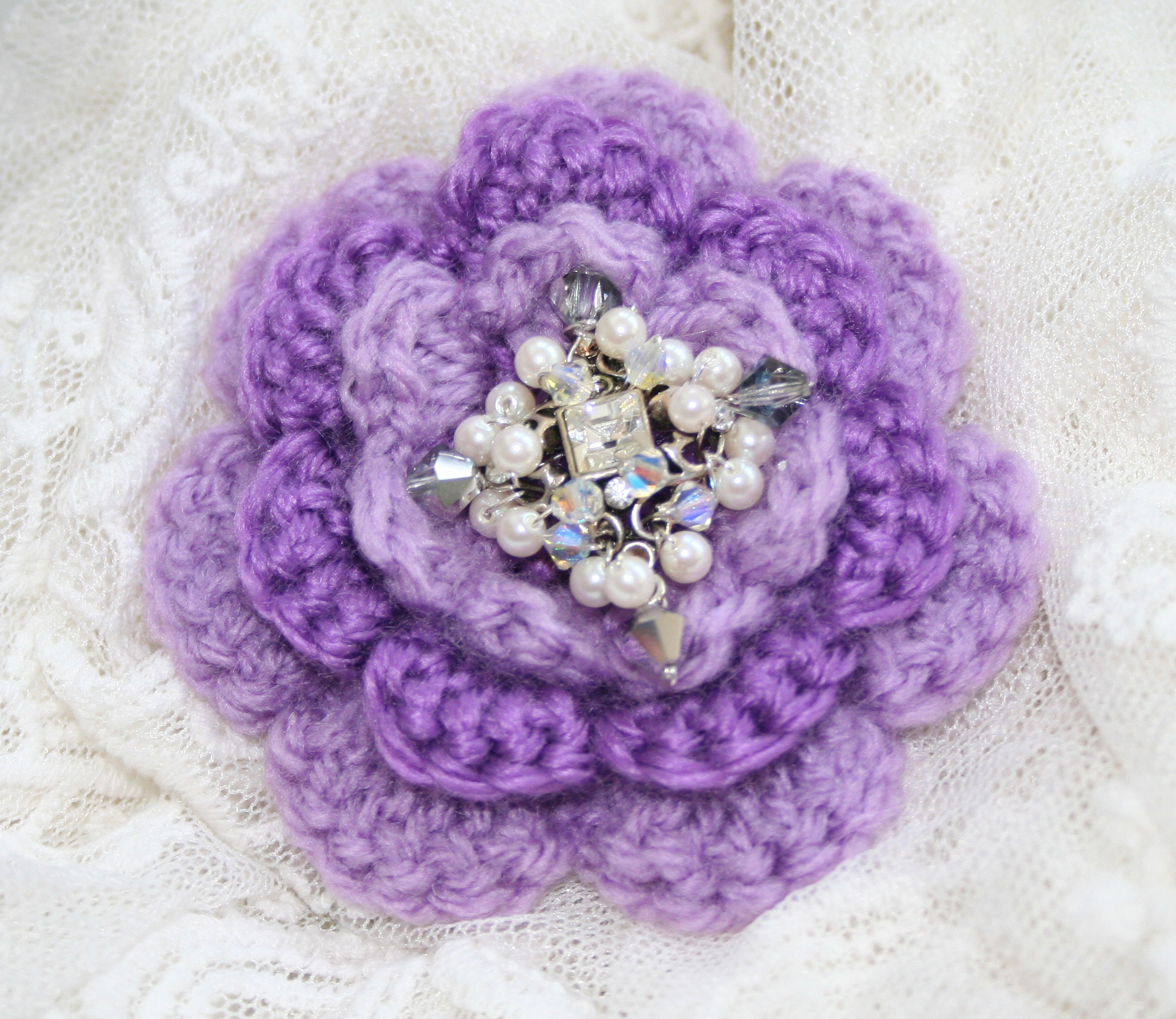 Brooches Crochet
 Crochet brooch made from old earring Driftwood Dreaming