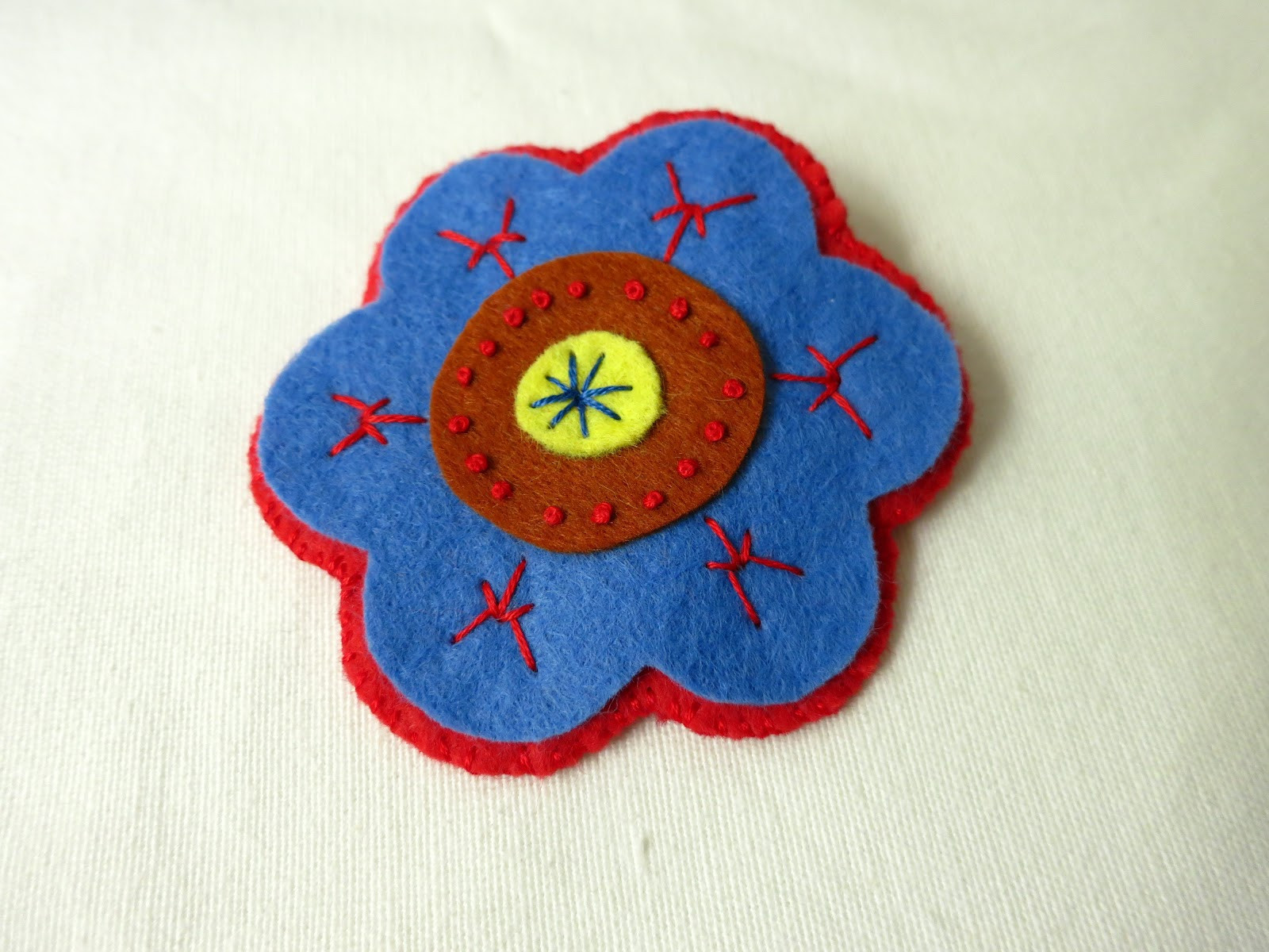 Brooches Embroidery
 Embroidered felt brooches