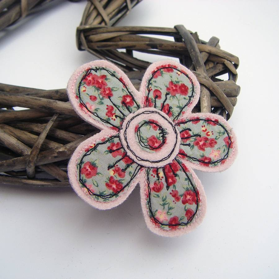 Brooches Hand Made
 handmade fabric flower brooch by honeypips