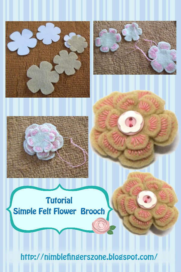 Brooches Tutorial
 How To Make Felt Flower Brooch Nimble Fingers Zone