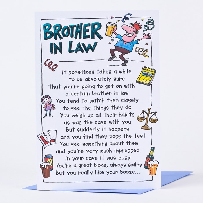 Brother In Law Birthday Wishes
 Birthday Card Boozy Brother in Law