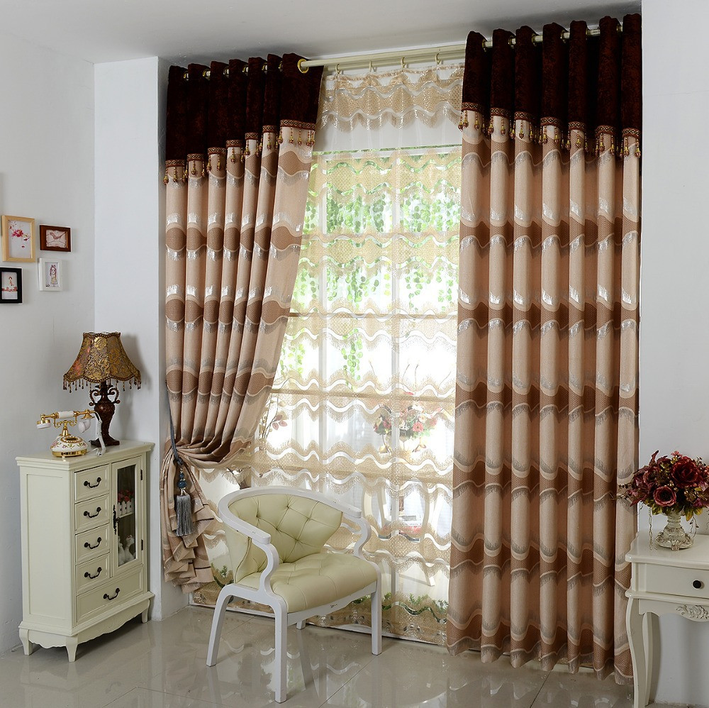 Brown Curtains For Living Room
 European high grade thick brown curtains living room