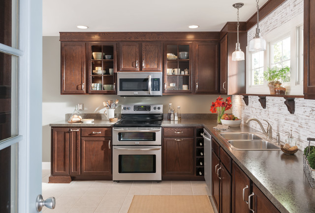 Brown Kitchen Cabinets
 Warm Dark Brown Wood Kitchen Cabinets Kitchen other