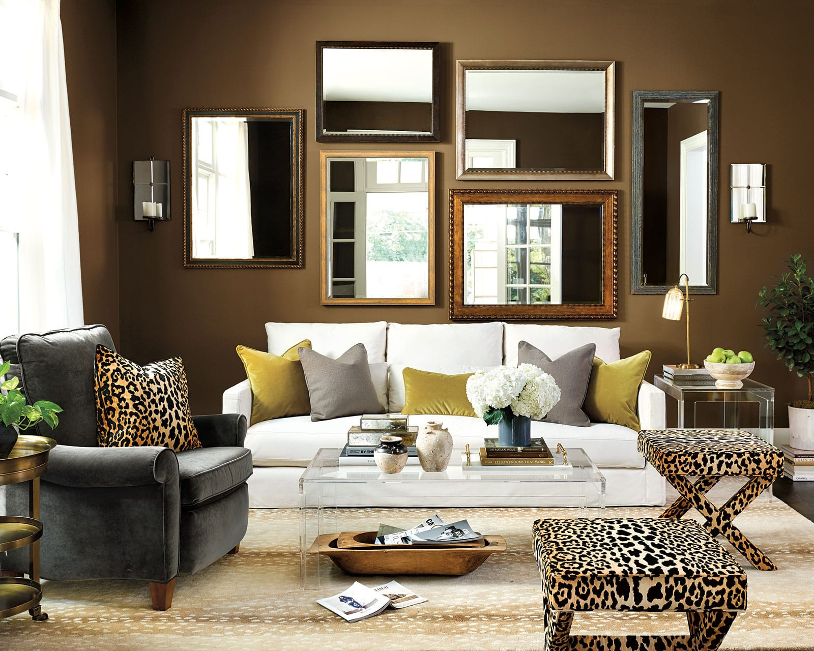 Brown Living Room Walls
 Dark Paint Color Inspiration for Your Room