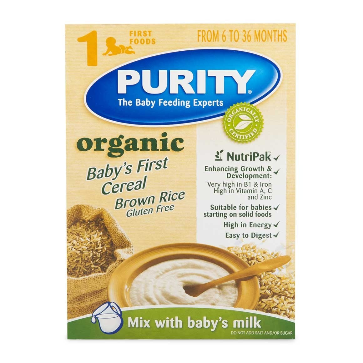 Brown Rice Cereal Baby
 Purity Organic Brown Rice Baby s First Cereal 150g