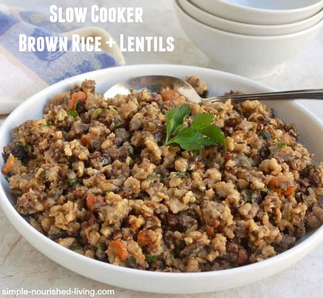 Brown Rice In Slow Cooker
 Slow Cooker Brown Rice and Lentils