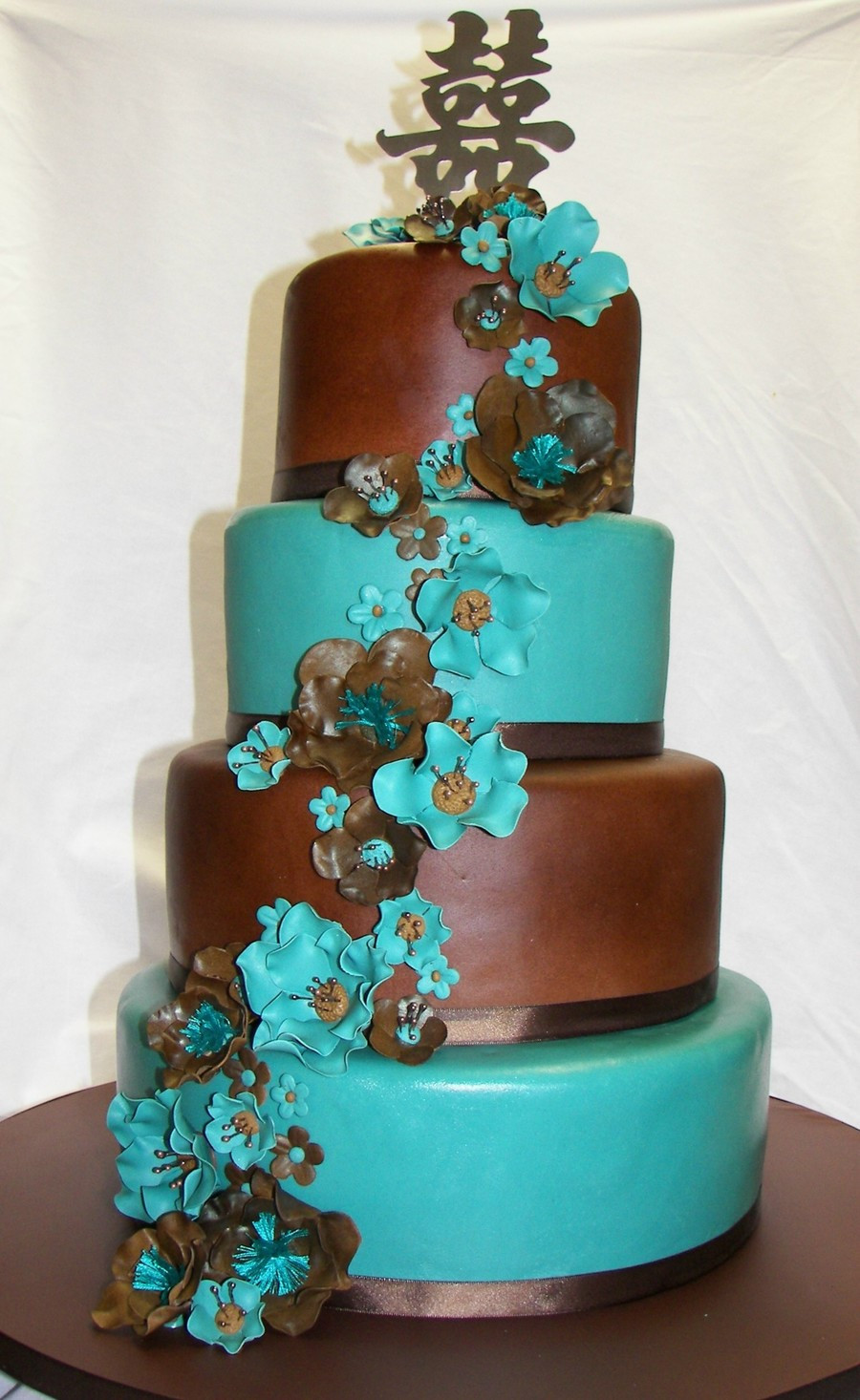 Brown Wedding Cakes
 Jade And Brown Wedding Cake CakeCentral