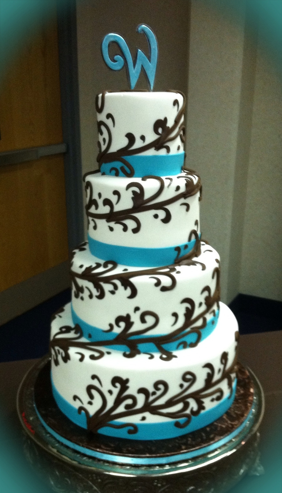 Brown Wedding Cakes
 Brown And Teal Wedding Cake CakeCentral