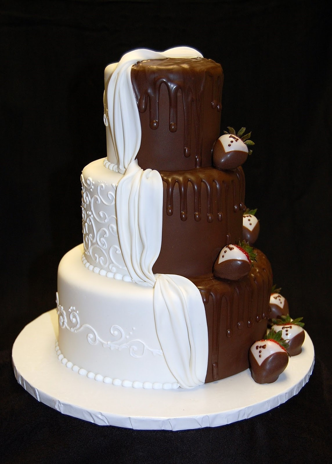 Brown Wedding Cakes
 Drea s Dessert Factory "His and Hers" Wedding Cake
