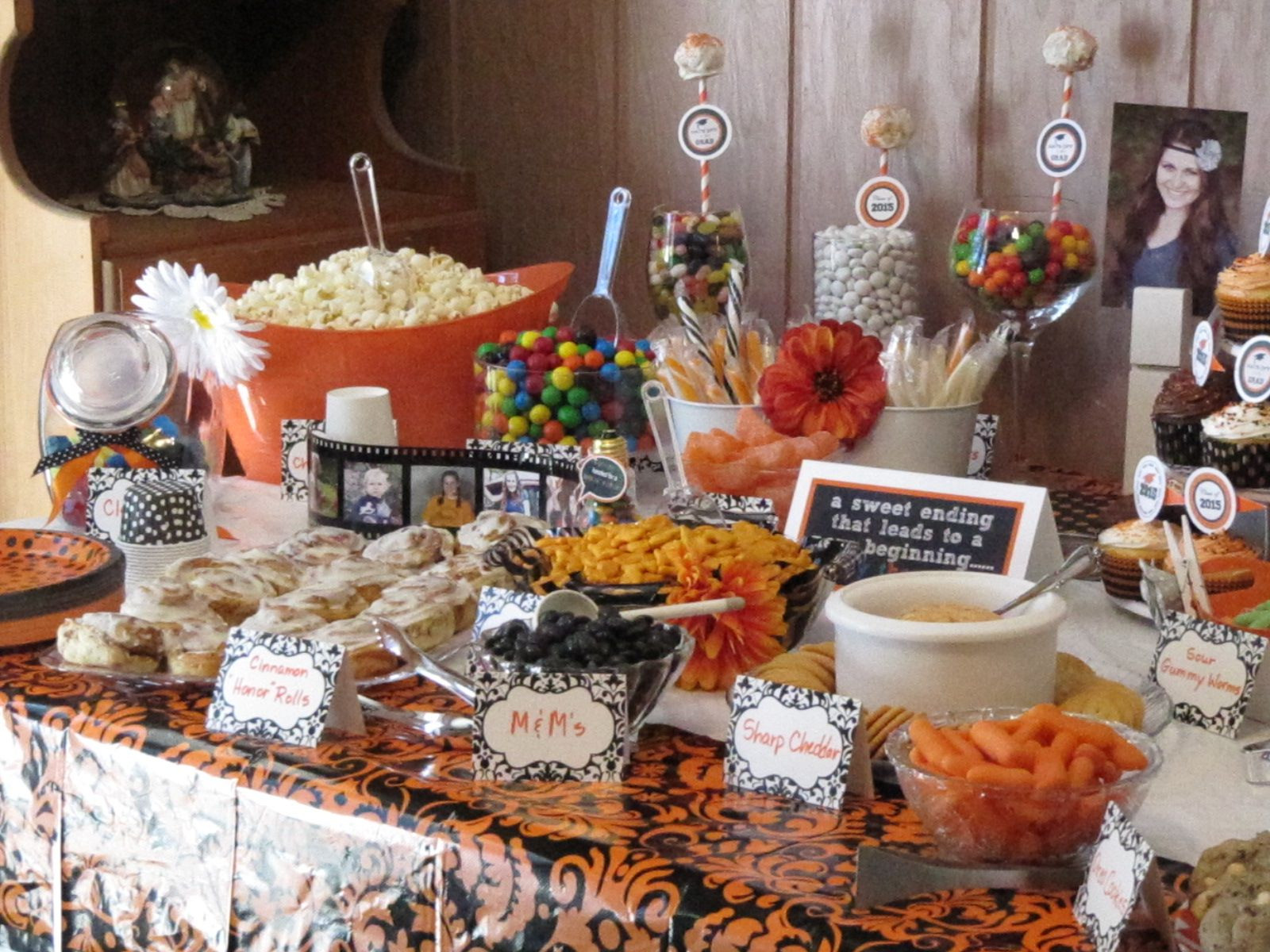 Buffet Ideas For Graduation Party
 Graduation Party Ideas black and orange candy buffet
