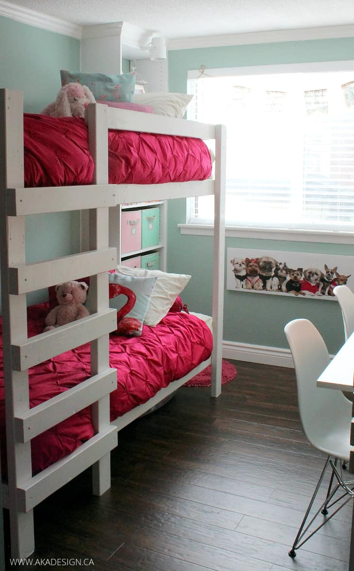 Bunk Bed Girl Bedroom Ideas
 Girl s Room Makeover Reveal with Built in Storage