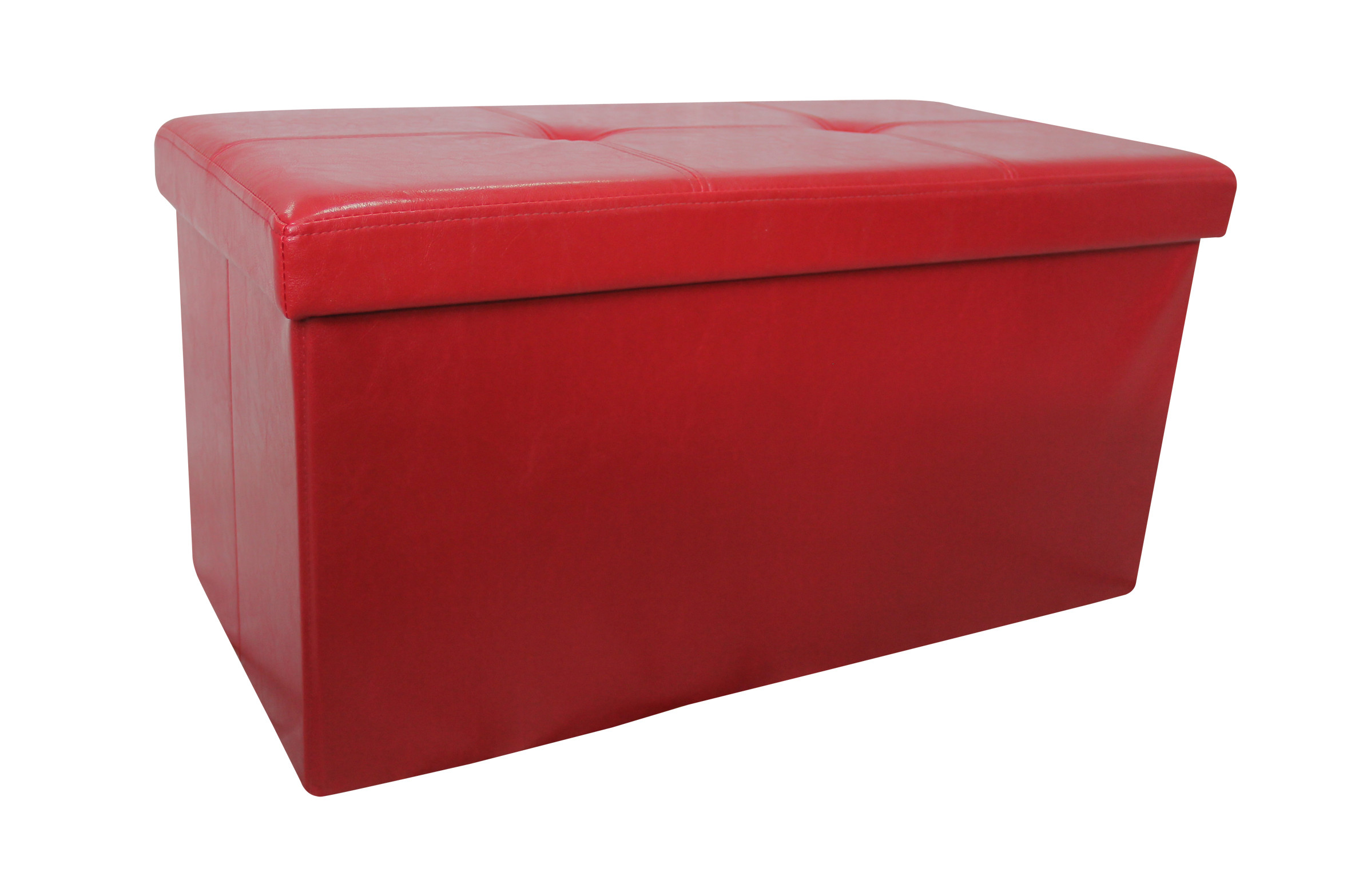 Burgundy Storage Bench
 Storage Solutions Burgundy 30" Double Faux Leather Folding