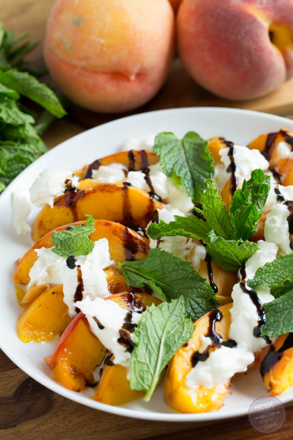 Burrata Cheese Appetizers
 Grilled Peaches with Burrata Mint and Balsamic Drizzle