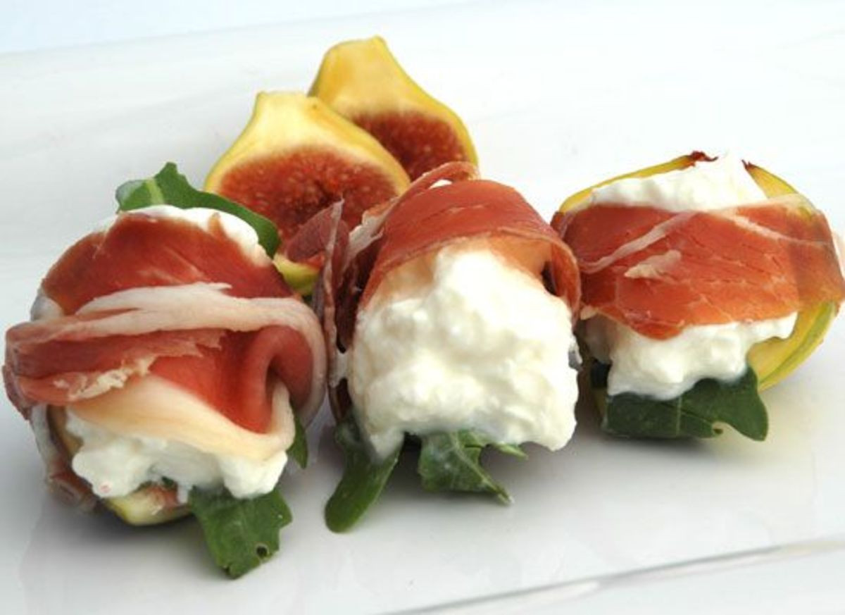 Burrata Cheese Appetizers
 Stuffed Figs with Burrata Arugula and Wrapped in