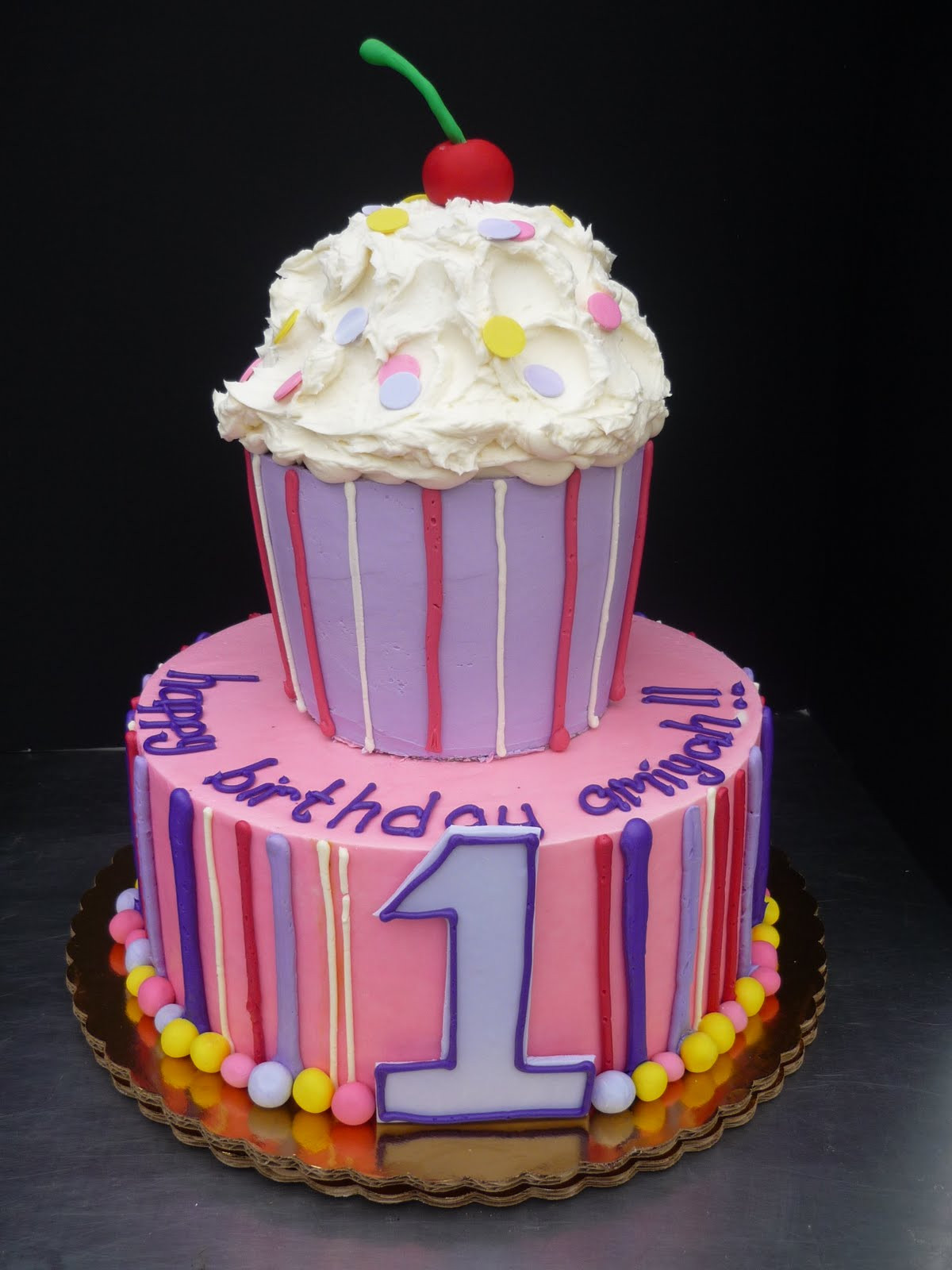 Buttercream Birthday Cakes
 Artisan Bake Shop First Birthday Cakes Giant CupCake