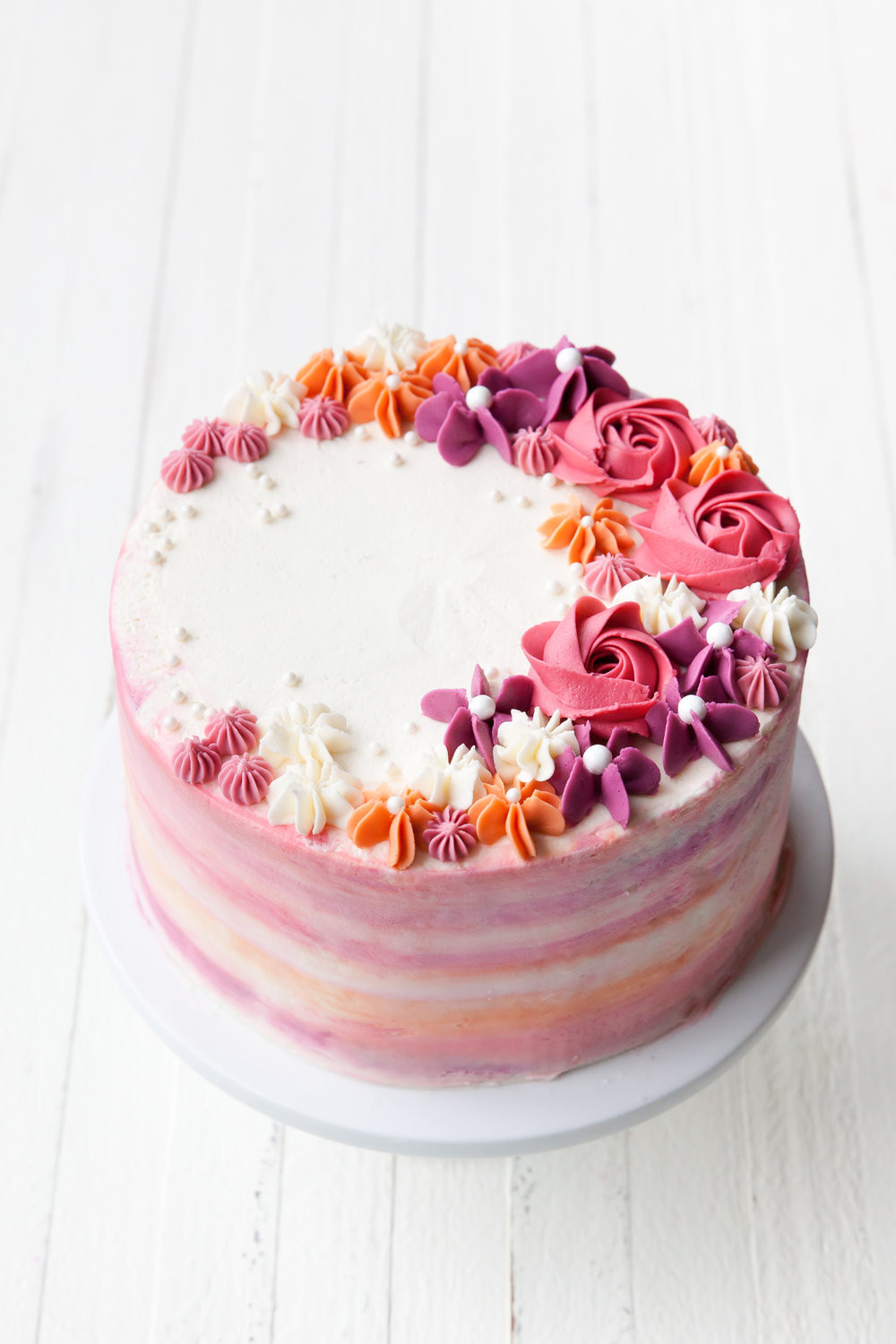 Buttercream Birthday Cakes
 How to Make a Buttercream Flower Cake — Style Sweet CA