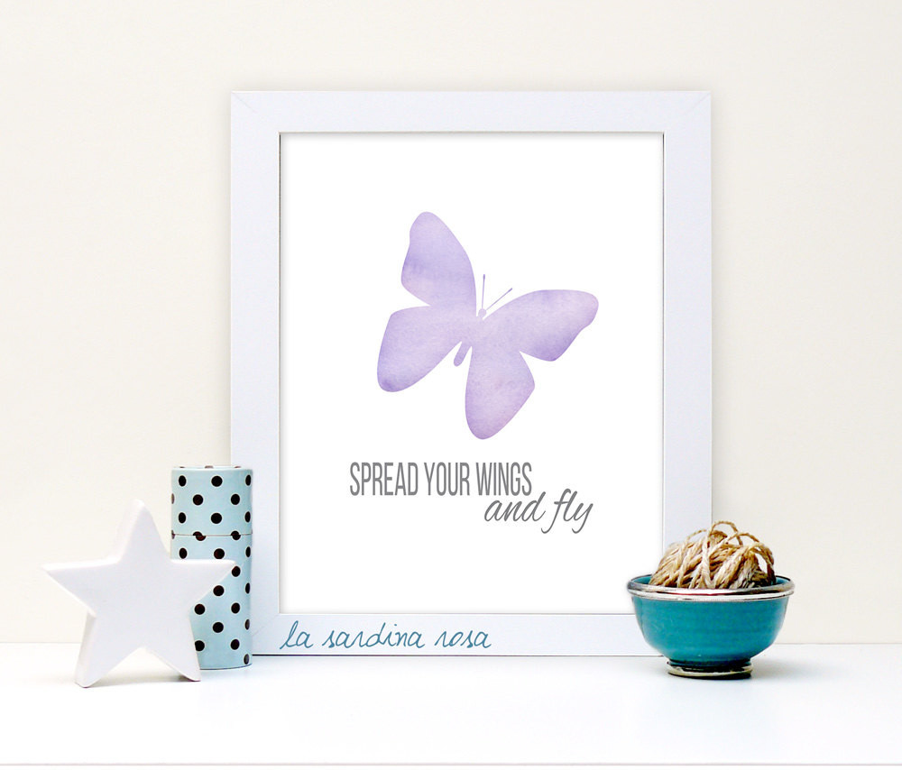 Butterfly Baby Room Wall Decor
 Butterfly Print Nursery Wall Art Baby girl Decor Butterfly