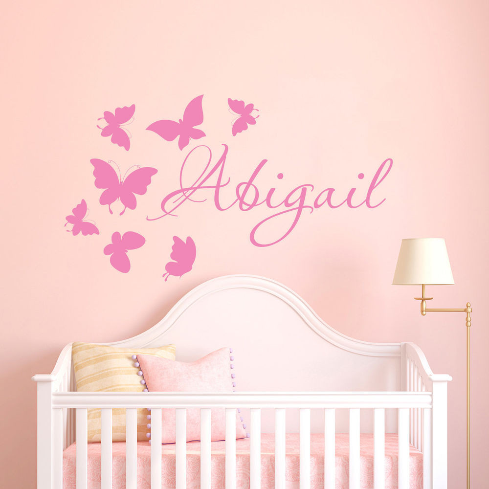 Butterfly Baby Room Wall Decor
 Wall Stickers custom colour baby name butterfly vinyl