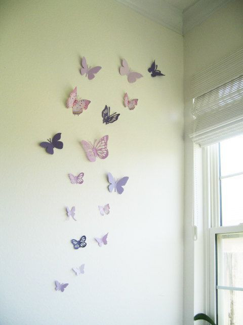 Butterfly Baby Room Wall Decor
 16 3D Wall Butterflies Purple Violet Lavender