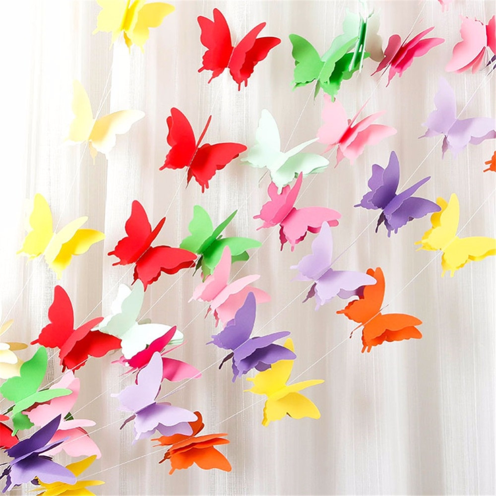 Butterfly Party Decorations DIY
 3D Paper Garland Butterfly DIY Paper Bunting Banner Kids