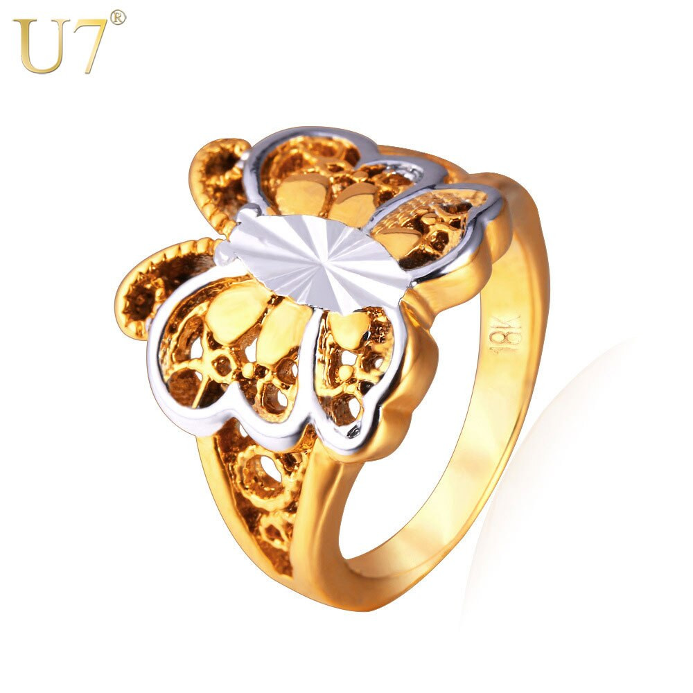 Butterfly Wedding Rings
 U7 Elegant Butterfly Engagement Ring Gold Color Trendy