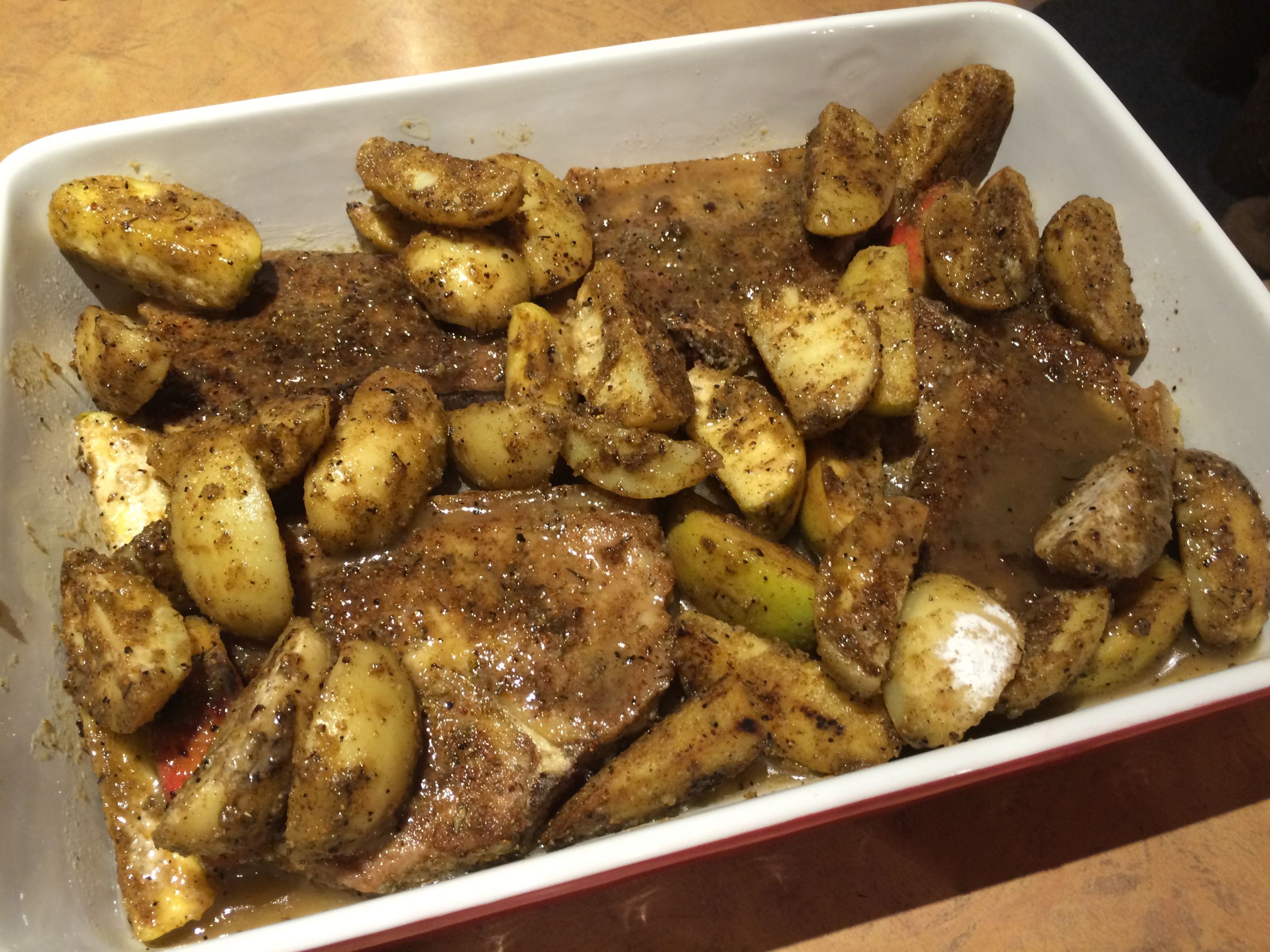 Cajun Pork Chops
 Cajun Pork Chops with Potatoes & Apple – Lizzie s Recipes