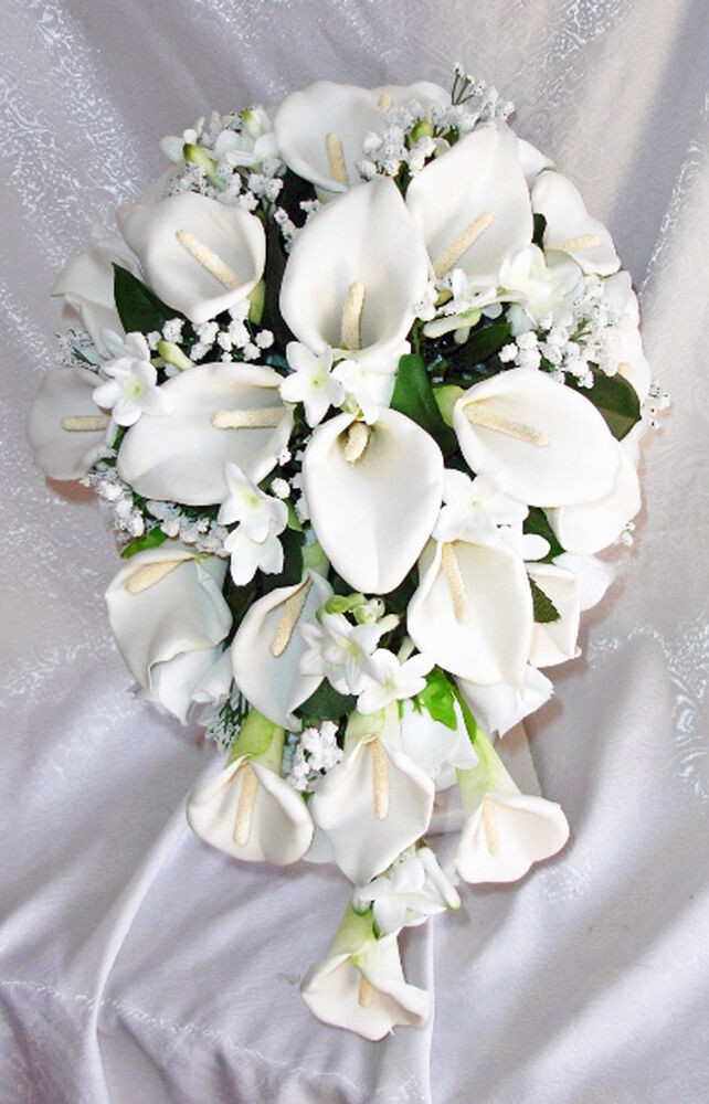 Calla Lily Wedding Flowers
 Full Wedding Set Calla Lilies Stephanotis White Silk