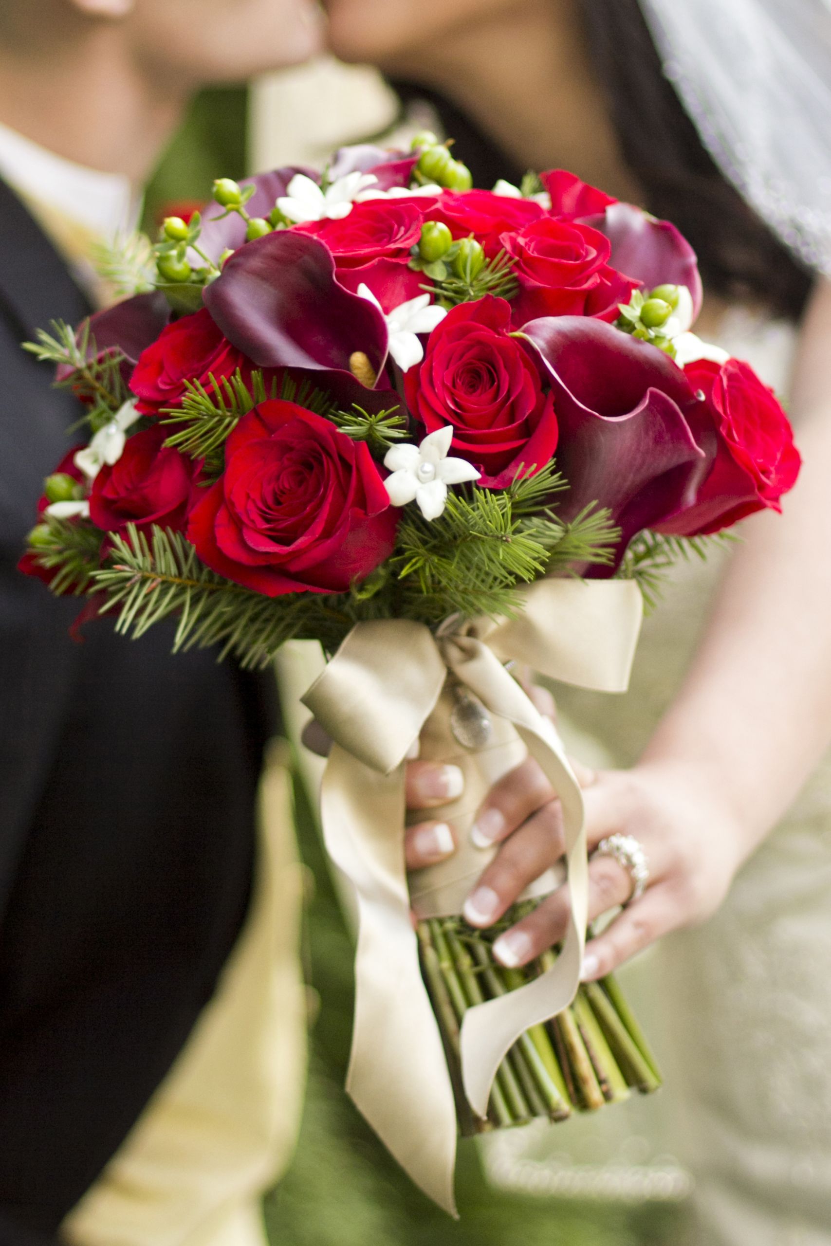 Calla Lily Wedding Flowers
 Red Roses & Calla Lily Bouquet Real Wedding