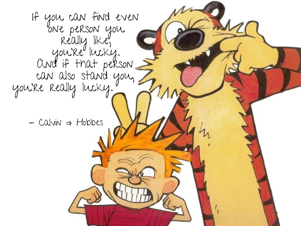 Calvin And Hobbes Friendship Quotes
 love quote life tumblr sad quotes time friends calvin