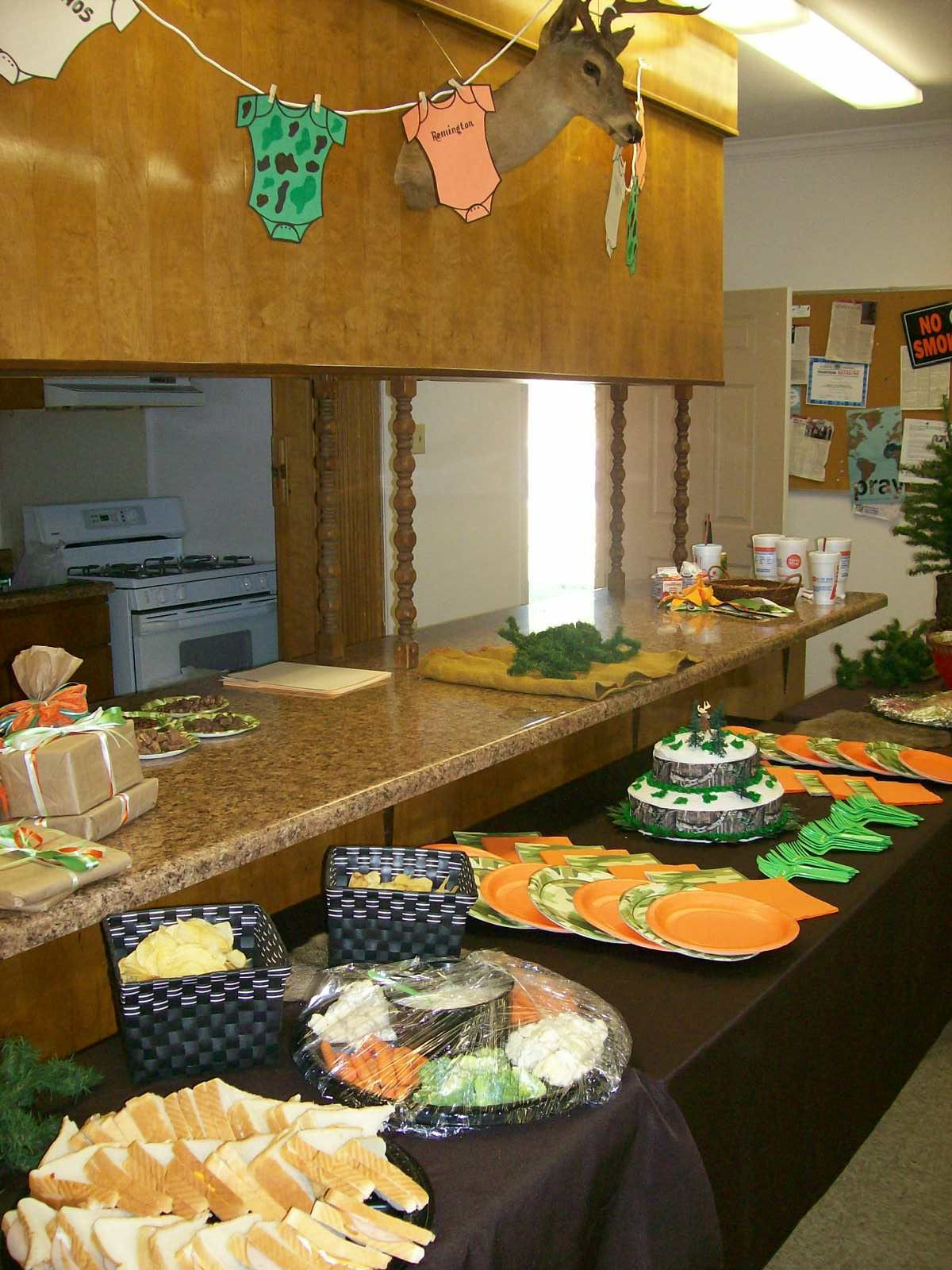 Camouflage Baby Shower Decorating Ideas
 Camo Baby Shower Food table decorations