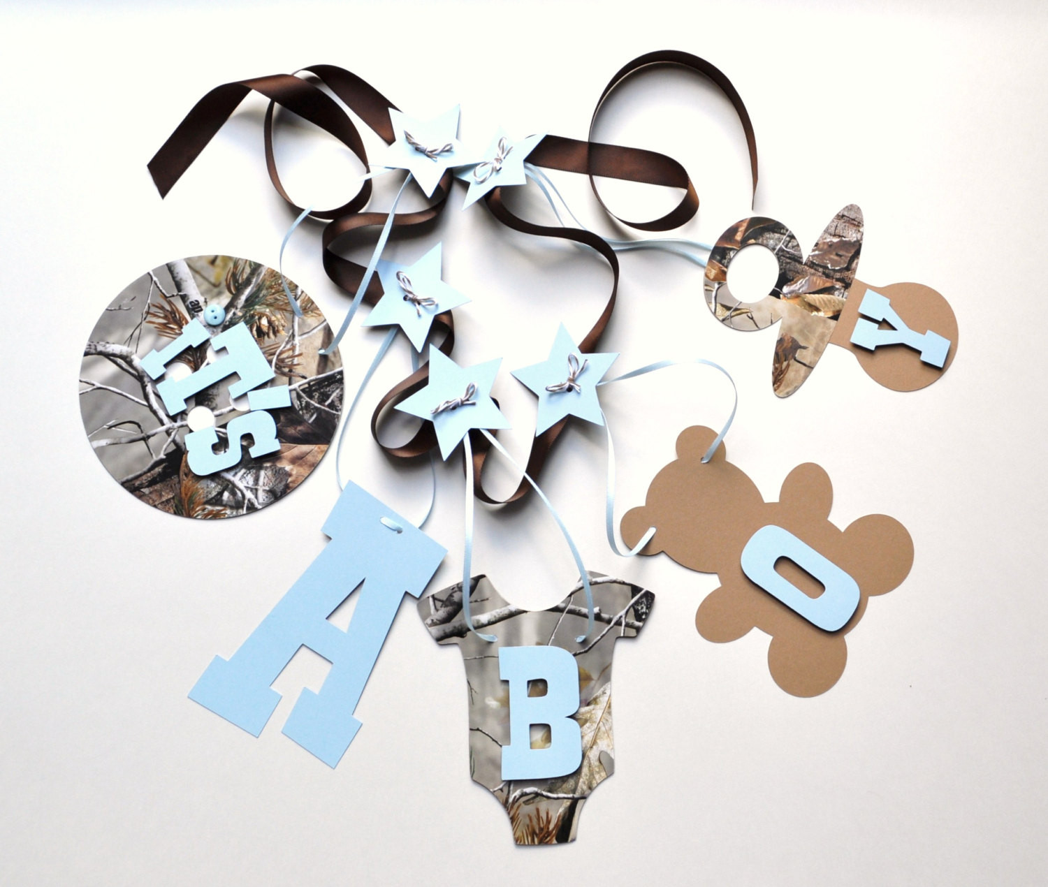 Camouflage Baby Shower Decorating Ideas
 Realtree Camo baby shower decorations blue It s a boy