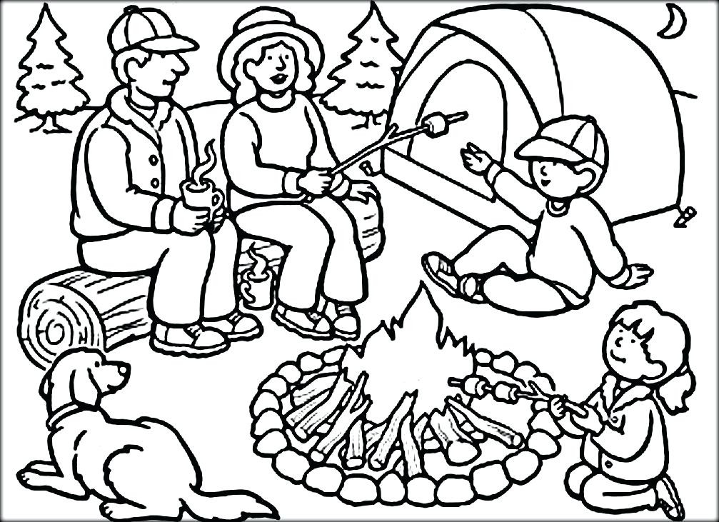 Camping Coloring Pages For Kids
 Camping Tent Coloring Page at GetColorings
